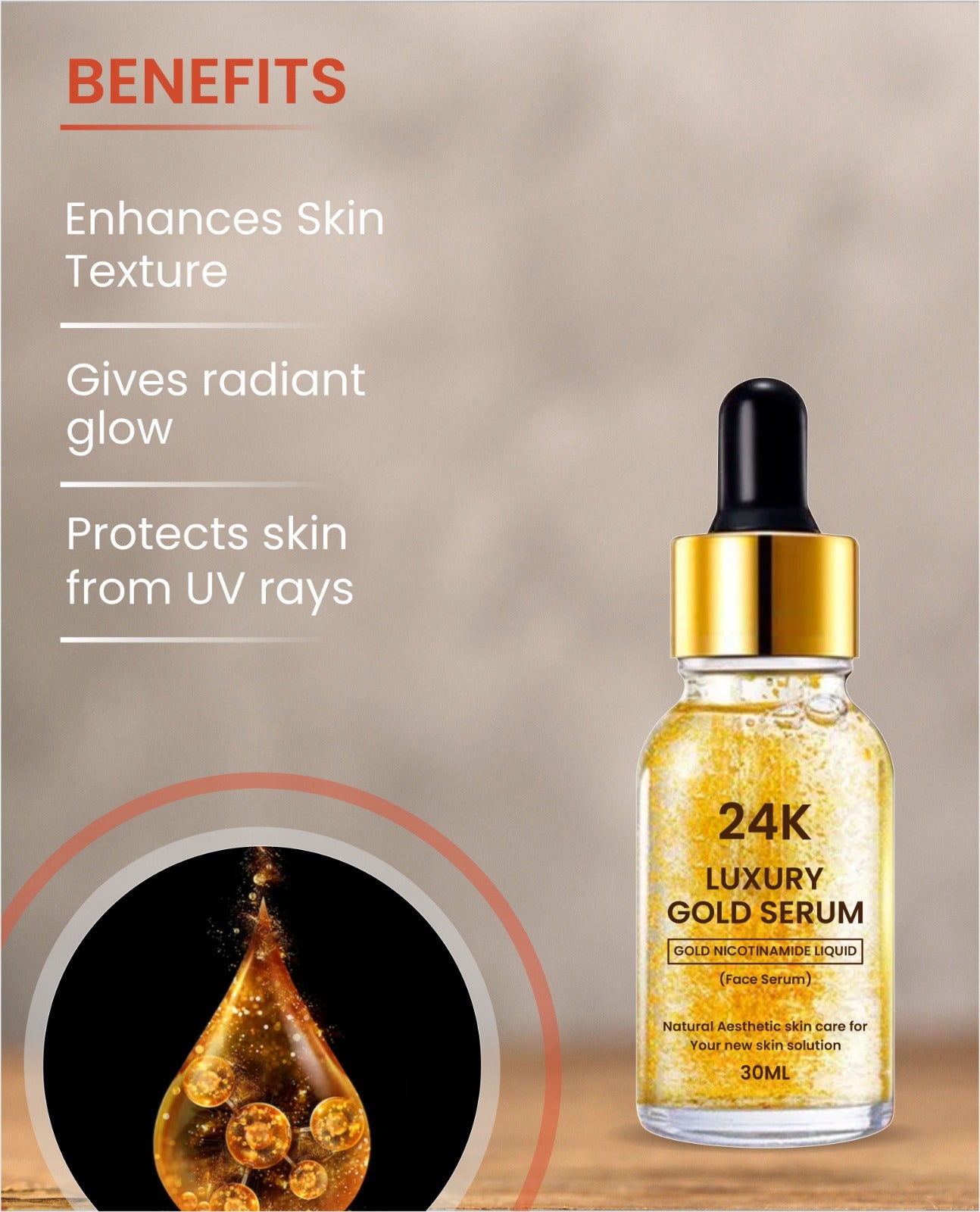 24K Gold Face Serum(Pack of 1)